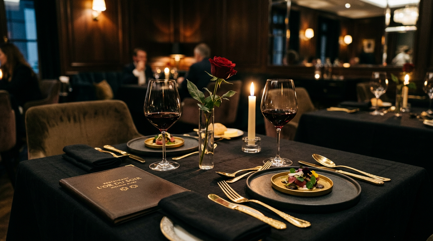 Table gastronomique étoilée, lifestyle de luxe